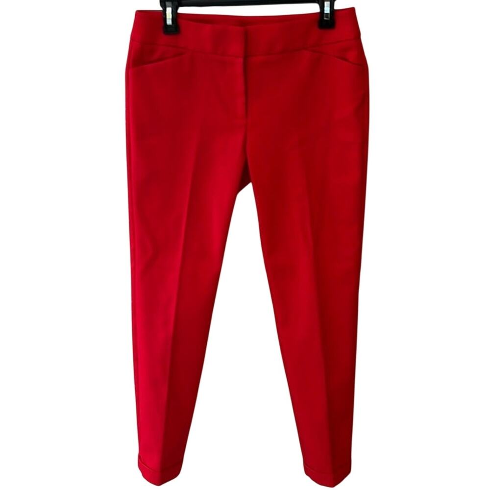 LOFT Julie Skinny Red Dress Pants Size 2 Office Siren Boardroom Chic Stylish